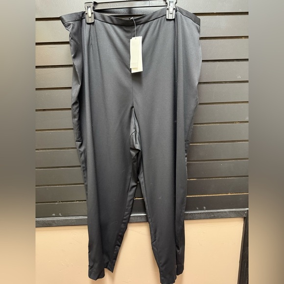 Eileen Fisher Woman Black Straight Ankle Pants Superfine Stretch Wool 3X NWT - Picture 1 of 6